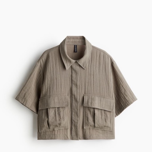 H&M Cargo Shirt | Size: MEDIUM | color: Taupe - Picture 1 of 8